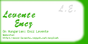 levente encz business card